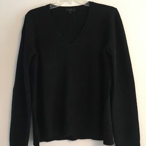 JCrew v-Neck Sweater with Leather Arm Panels